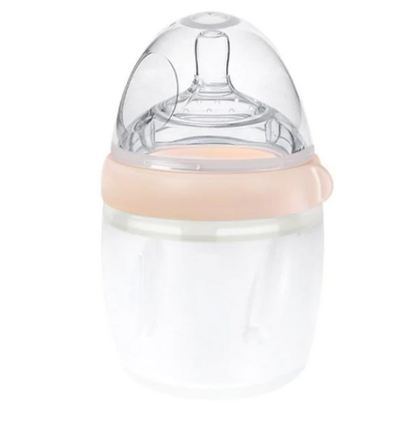 Siliconen baby fles - Peach